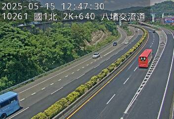 國道1號 北上 2K+638 大華系統交流道到八堵交流道 距離0.7公里 氣溫25.5度