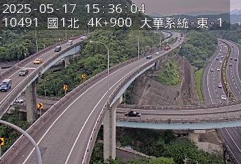 國道1號 北上 4K+900 大華系統交流道到八堵交流道 距離1.7公里 氣溫30.9度
