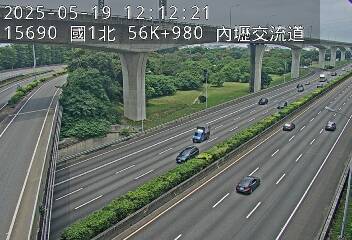 國道1號 北上 56K+980 內壢交流道到中壢服務區 距離1.9公里 氣溫26.5度