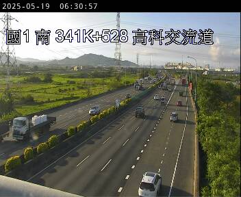 國道1號 南下 341K+528 路竹交流道到高科交流道 距離3.2公里 氣溫29.6度
