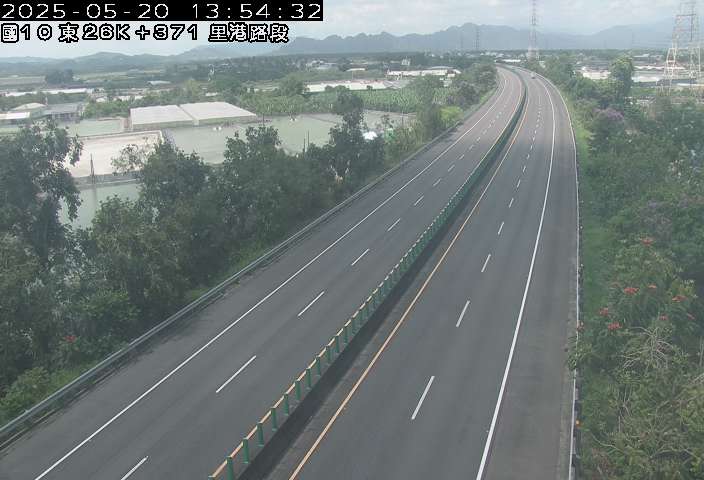 國道10號 東向 26K+371 里港交流道到旗山端 距離1.9公里 氣溫30.4度