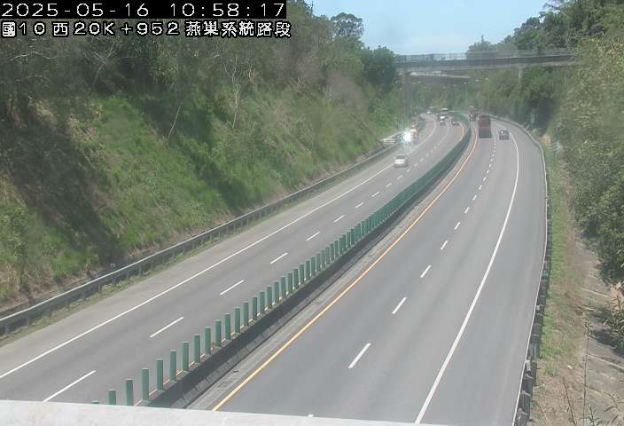 國道10號 西向 20K+952 嶺口交流道到燕巢系統交流道 距離0.5公里 氣溫23.6度