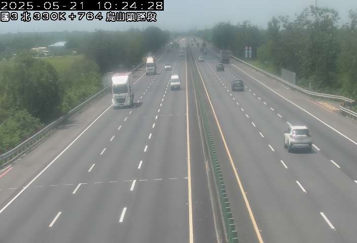 國道3號 北上 330K+764 官田系統交流道到烏山頭交流道 距離3.5公里 氣溫27.3度