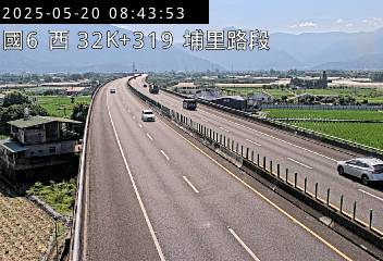 國道6號 西向 32K+319 埔里交流道到愛蘭交流道 距離1.9公里 氣溫22.6度