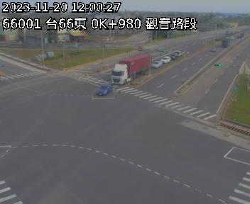 台66線 東向 0K+980 觀音交流道到觀音一交流道 距離2.8公里 氣溫26.6度