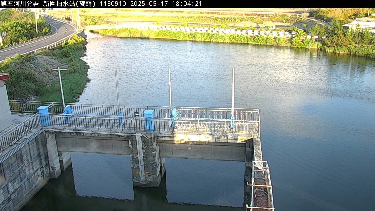 水利署水資源  防災中心 新圍抽水站 距離3.6公里 氣溫29.5度
